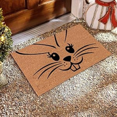 Easter Bunny Decorative Doormat Door Mat Non-Slip Easter Welcome Mat Colourful Kitchen Rug Easter Rug Home Door Mat Floor Mat Home Decoration for Indoor Outdoor Easter (D, One Size)