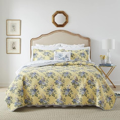 Laura Ashley Home Linley Collection Set - 100% Cotton, Reversible, Lightweight and Breathable Bed Linen, Prewashed for Extra Softness, Pale Pink, Queen