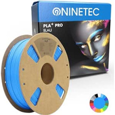 NINETEC BIO PLA+ Filament 1.75 mm PLA Plus 3D Printer Filament 1 kg Spool Dimensional Accuracy +/- 0.03 mm PLA+ FDM Printer Consumable PLA+ Pro Blue