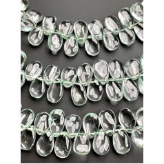 Natural Natural Green Amethyst teardrop smooth Beads 17×10mm 8 inch long string jewelry making gemstone beads for necklace bracelet