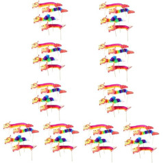 40 Sätze handgezeichnete Blumen Puzzle-Spielzeug Weihnachtsdekoration Geschenk für Kinder Drachengirlandenhandwerk für das neue Jahr Drachengirlandenkunst des neuen Jahres Papier