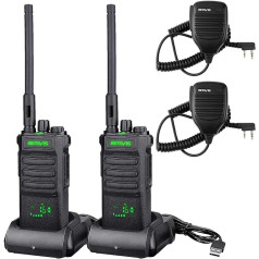 Retevis RT86 Radio with Long Range, High Performance Walkie Talkie with Speaker Microphone, 2600 mAh Portable Radio, Wireless Clone Emergency Radio for Manufacturing (Black, Pack of 2)