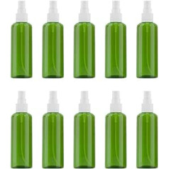 VOANZO Empty Plastic Spray Bottle 100 ml Fine Mist Travel Atomiser Set Refillable Travel Size Bottle Toiletries Liquid Container (Green)