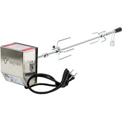 BBQ-Toro BBQ skewer set, 90 cm, including Stainless steel motor, 220 V - 240 V, rotisserie