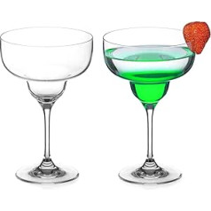 DIAMANTE Crystal Margarita Glasses Pair - Auris Collection Undecorated Crystal - Gift Box with 2 Premium Margarita Glasses