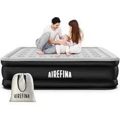 Airefina Queen Air Mattress, Inflatable Mattress with Integrated Pump, Air Bed for Camping & Guest Bed, Colch Air Bed, Self-Inflating, Durable, Portable & Waterproof Air Bed 203 x 152 x 46 cm