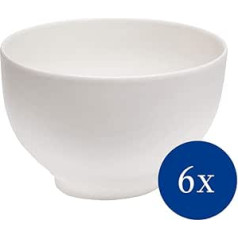 Vivo by Villeroy and Boch Group Basic White Bowls Set of 6, 750 ml, Premium Porcelain, Dishwasher/Microwave Safe, White