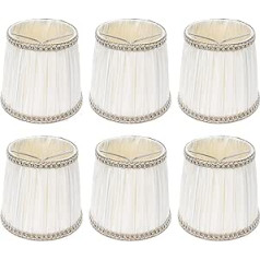 Lampshade Clip On Small, Wall Lamp Shades, Off-White Lampshades, Set of 6, Small, Modern, Which Can Be Used on the Bulbs-Bell Lampshades for Pendant Lamp, Table Lamp, Floor Lamp, Replacement