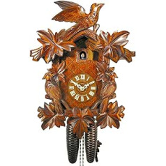 Schwarzwälder Kuckucksuhr/Schwarzwald-Uhr (original, Zertifiziert), 8-Tage-Werk, mechanisch, 7 Laub, 3 Vogel, Kukusuhr, Kukuksuhr, Kuckuksuhr (schönes Geschenk)