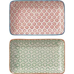 Bloomingville Accent Plate Emma Set of 2 Green / Red