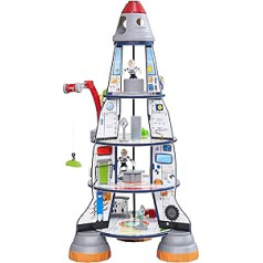 KidKraft 63443 Children's Wooden Rocket Ship Play Set, Colourful