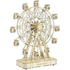 Rolife 3D Puzzle Wooden Construction Kit Ferris Wheel Model Kit with Music for Children and Adults