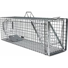 Holtaz Hardy Super Strong Trap, Marten Trap, Cat Trap, Fox Trap, Beaver Trap, Animal Trap, Box Trap, Wire Trap, Raccoon Trap, 1 Door, Size: 140 x 34 x 42 cm with Extra Bait