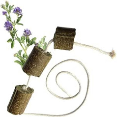 LAX Wiesenprodukte Briquettes for Horses, Healthy Roughed Food Snacks Made from 100% Alfalfa, Supplementary Feed Horses, Briquettes with Play Rope, Horse Treats Grain-Free, 20 kg Content