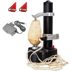 MALAYAS Elektro-Kartoffelschäler [2 Extra Klingen] - Automatische rotierende Früchte & Gemüse Cutter Apple Schälmaschine - Kitchen Peeling Tool (Schwarz)