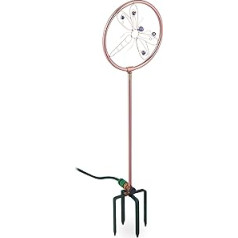 Relaxdays Dragonfly Lawn Sprinkler 3/4 Inch with Ground Spike Sprinkler & Garden Decoration Water Feature Garden Metal Copper 1 Piece