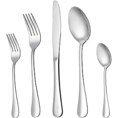 Homikit Cutlery Set, 60 Pieces Cutlery Set for 12 People with Knife, Fork Spoon, Polished Stainless Steel Cutlery Set for Home, Office, Restaurant, Easy to Clean and Dishwasher Safe