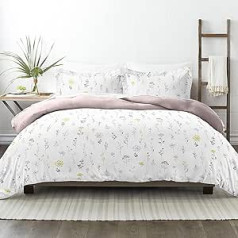 Linen Market Premium Ultra Soft Pattern 3-Piece Reversible Duvet Cover Sets, Microfibre, Wild Flower Pink, Twin Extra Long