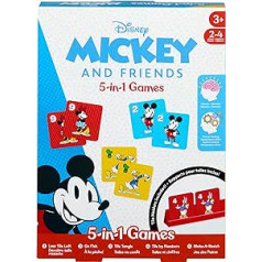 Mattel Disney Mickey and Friends 5-in-1 Spiele für Familienabende, Spieleabende, Reisen & Camping