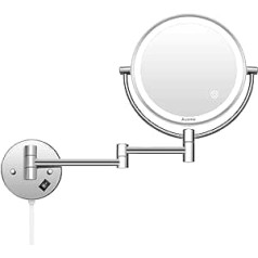 Auxmir Cosmetic Mirror LED Illuminated with 1/10x Magnification, Dimmable Makeup Mirror for Bathroom, Hotel and Spa
