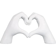 Kityemo Love Finger Statue, Modern, White Gesture Decoration, Modern Art Sculpture, Personalised Fingers, Perfect for Creative Wedding and Desktop Decoration
