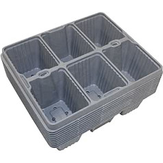 Kingston Tools Pack of 10 Seed Trays, 6 Cells, Germination Trays, Cavity Propagation, Seedlings Insert, Recycled Plastic