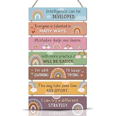 KAIRNE Rainbow Wall Art for Girls Bedroom Inspirational Phrase Wall Art Sign Rainbow Wooden Sign Rainbow Wall Hanging Motivational Quotes Rainbow Wall Decor for Girls Bedroom