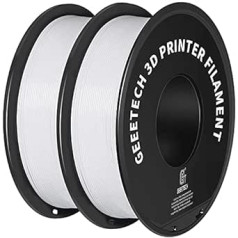 Geeetech PLA Filament 1.75 mm, 3D Printer PLA Filament, 1 kg per Spool, 2 Spools, White-White