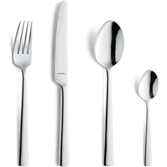Amefa Moderno Cutlery Set for 4 People, 16 Pieces, Polished and Rustproof 18/10 Stainless Steel, Dishwasher Safe, Timeless Cutlery Set with Cutlery Tray, 4 x Knives, Forks, Spoons, Coffee Spoons