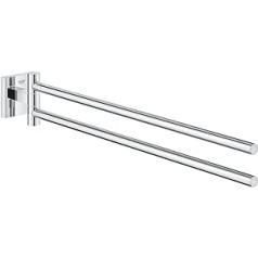 GROHE Start Cube 40976000 Hand Towel Rail with 2-Arm Swivelling Concealed Fixings / Screwable Chrome