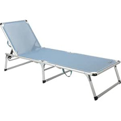 Homecall XXL Aluminium Sun Lounger with Sun Roof Three-Legged Beach Bed 200 x 70 cm Maximum Load 150 kg Quick Dry Foam
