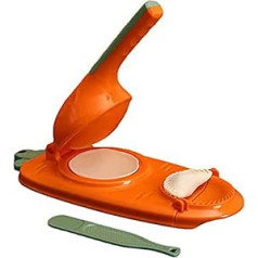 Beek 503T 2-in-1, Manual Dough Press, Skin Shape, Automatic Machine, Ravioli Empanada Maker, Moulds, Dumpling Cutter (Orange), Acrylic