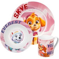 Paw Patrol Breakfast Set for Children - Crockery Set 3-Piece Plate, Bowl & Cup Made of Porcelain