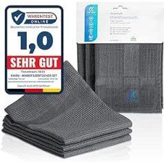 OXIRU Microfibre Cloths 60 x 40 cm Set – Perfect as Polishing Cloth, Window Cloths Streak-Free, Tea Towels Microfibre, Car Microfibre Cloths, High Gloss Fronts and Glass Cloths
