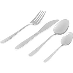 Russell Hobbs RH01519EU Geometric 16-Piece Cutlery Set, Stainless Steel Cutlery Set with Geometric Handle, Set 4 Person Cutlery Set, Includes 4 Knives, 4 Forks, 4 Tablespoons, 4 Teaspoons
