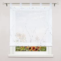 Delien Roman Blind Voile 1 Piece Curtains with Wave Pattern 