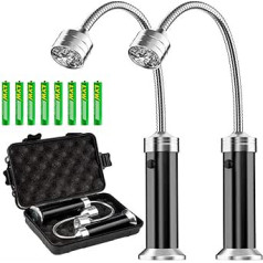 Pack of 2 LED Grill Lights, Magnetic Grill BBQ Light, 360° Rotatable Flexible Grill Lamps Grill Lighting Outdoor for Outdoor Barbecue, Camping, Party, Workshop, Storage Box and 8 Batteries