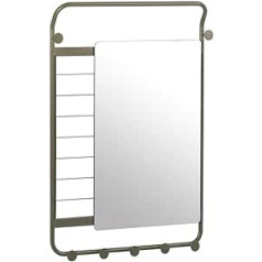 MEUBLE COSY Wall Mounted Bathroom Mirror with Towel Hook, Green, 49.8 x 4.5 x 69.8 cm