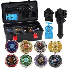 Bayblades, 8 Piece Gyro Burst Starter Battle Spinner Set, 4D Fusion Spinning Top Children's Toy with Transmitter and Handle