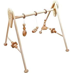 Hess Wooden Toy 20042 - Wooden Toy Nature Series, for Babies, Handmade Play Arch with Shapes and Figures, Approx. 62 x 57 x 54.5 cm