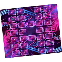 Paramint Neon Circuit - Yugioh Play Mat by Mad Hand - Compatible with Yu-Gi-Oh, TCG - Two Player Master Rule Duel Field Zones, Large 2 Player Card Game Mat - Play Mats with Original Designs