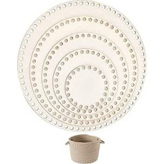 Basket Base for Crocheting, Round, Pack of 5, Circle Blank Crochet Basket, Wooden Base, 5 Sizes, Natural Wood Basket, Wooden Base, Crochet Knitting Basket, Blank Crochet Basket, Wooden Base for DIY
