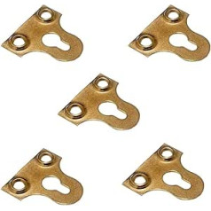 Picture Hanging Plates, Mirror Glass Frame, Hanging 38mm Slotted Mounting Plates, Brassed Secure Flat Picture Frame Brackets (Pack of 10)