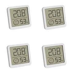 TFA Dostmann Digital Thermo-Hygrometer 30.5053.02.04 Set of 4 Indoor Temperature and Humidity, Small and Handy, for Standing or Hanging, (L) 46 x (W) 13 (34) x (H) 43 mm, White
