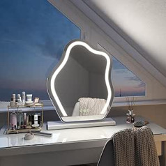 EMKE Hollywood Vanity Mirror with Lights - Hollywood Makeup Mirror with Smart Touch Control, Dimmable Reminders, 3 Lighting Modes, Irregular Cloud Shape, Hollywood Vanity Mirror, 580X