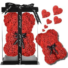 Rose Teddy Bear Mother's Day Gift Rose Bear Gifts for Mum Women Teen Girls Mother Gifts Rose Bear Teddy Bear Rose Flowers Rose Bear Teddy Infinity Eternal Decoration Valentine's Day Rose Bear Gift Box