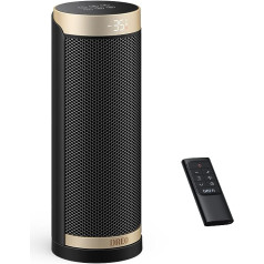 Dreo Solaris Slim H3 Fan Heater, Energy-Saving, 1800 W PTC Ceramic Fan Heater, Quiet, 70° Oscillating Electric Heater with Remote Control, 12-Hour Timer, 3 Modes, 3 Speeds, Overheating and Tilt