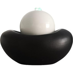 Zen'Light Beye Ceramic Indoor Fountain, Water Fountain with Silent Pump, Decorative Table Fountain with Light for Relaxing, Gift Idea for Zen, Fengshui and Meditation, Height: 19 cm