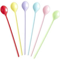 Melamine Latte Spoons - Multi - Pack of 6