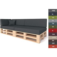 Pillows24 Pallet Cushions Set of 6 Pallet Cushions for Euro Pallets, High-Quality Pallet Cushion, Pallet Sofa, Indoor and Outdoor, Available in Graphite